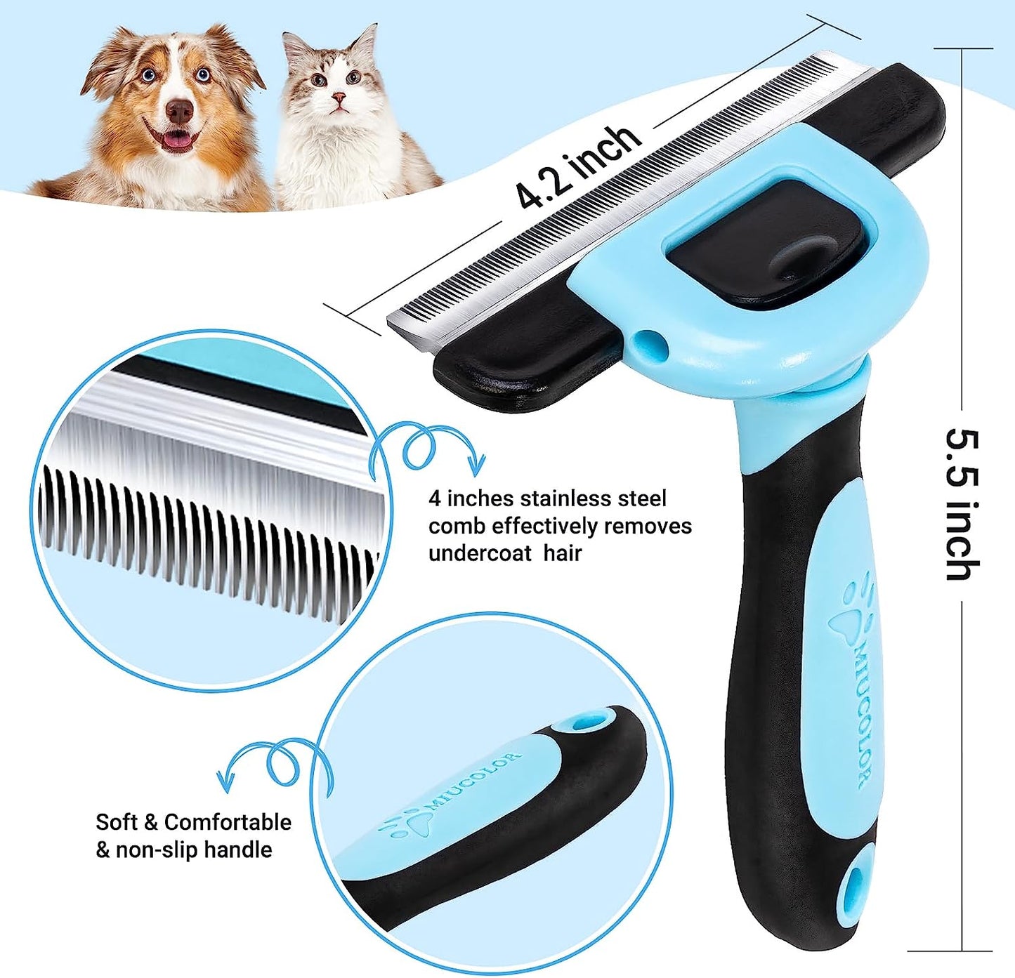 Pet Grooming Brush - up to 95% Pet Hair