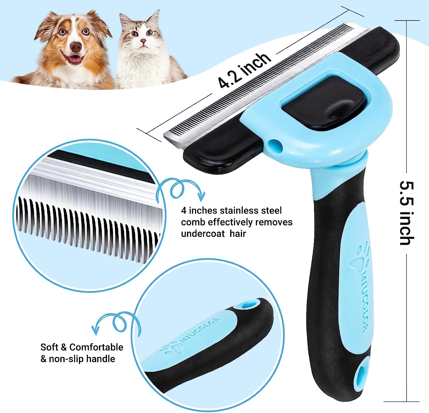Pet Grooming Brush - up to 95% Pet Hair