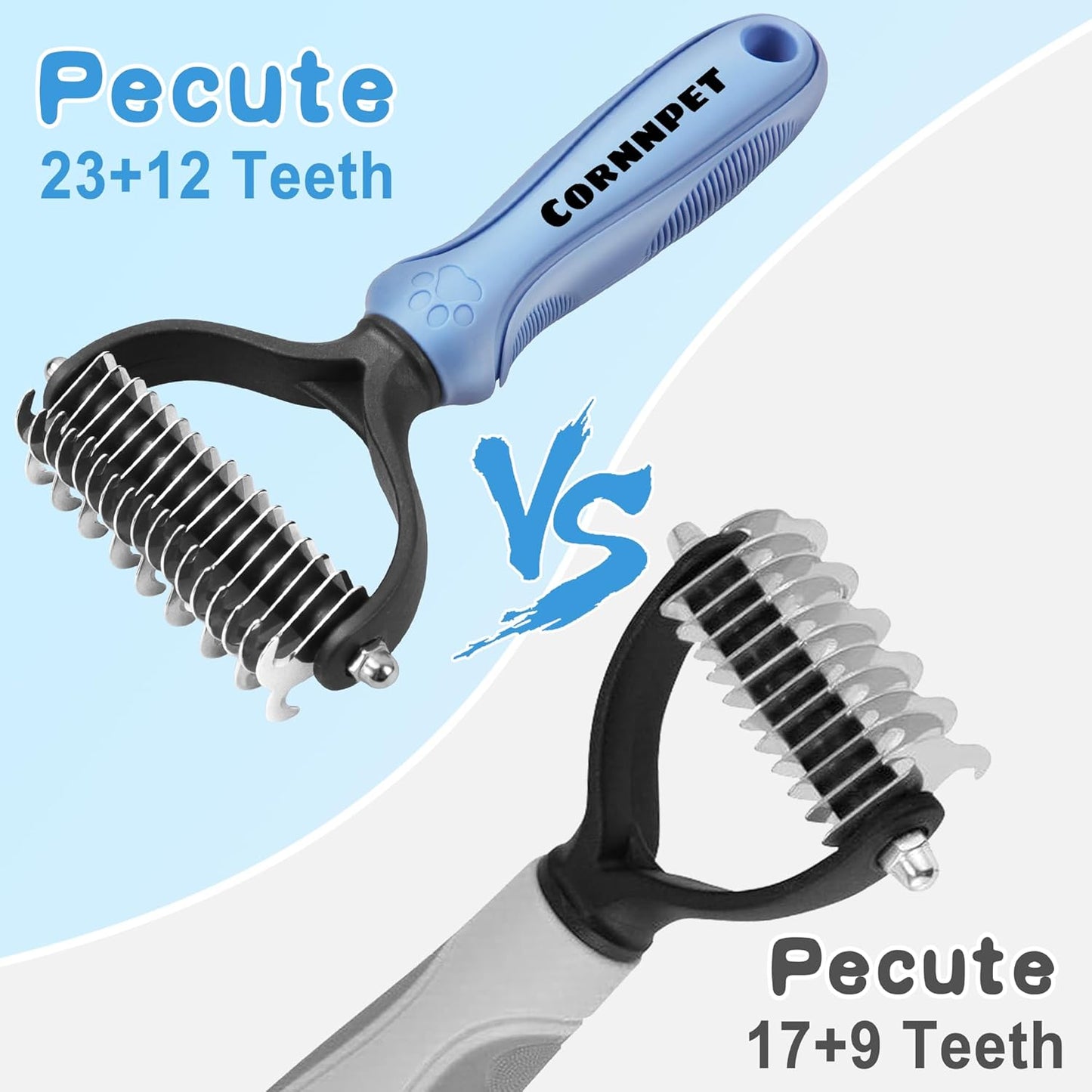 Pet Grooming Brush and Metal Comb Set