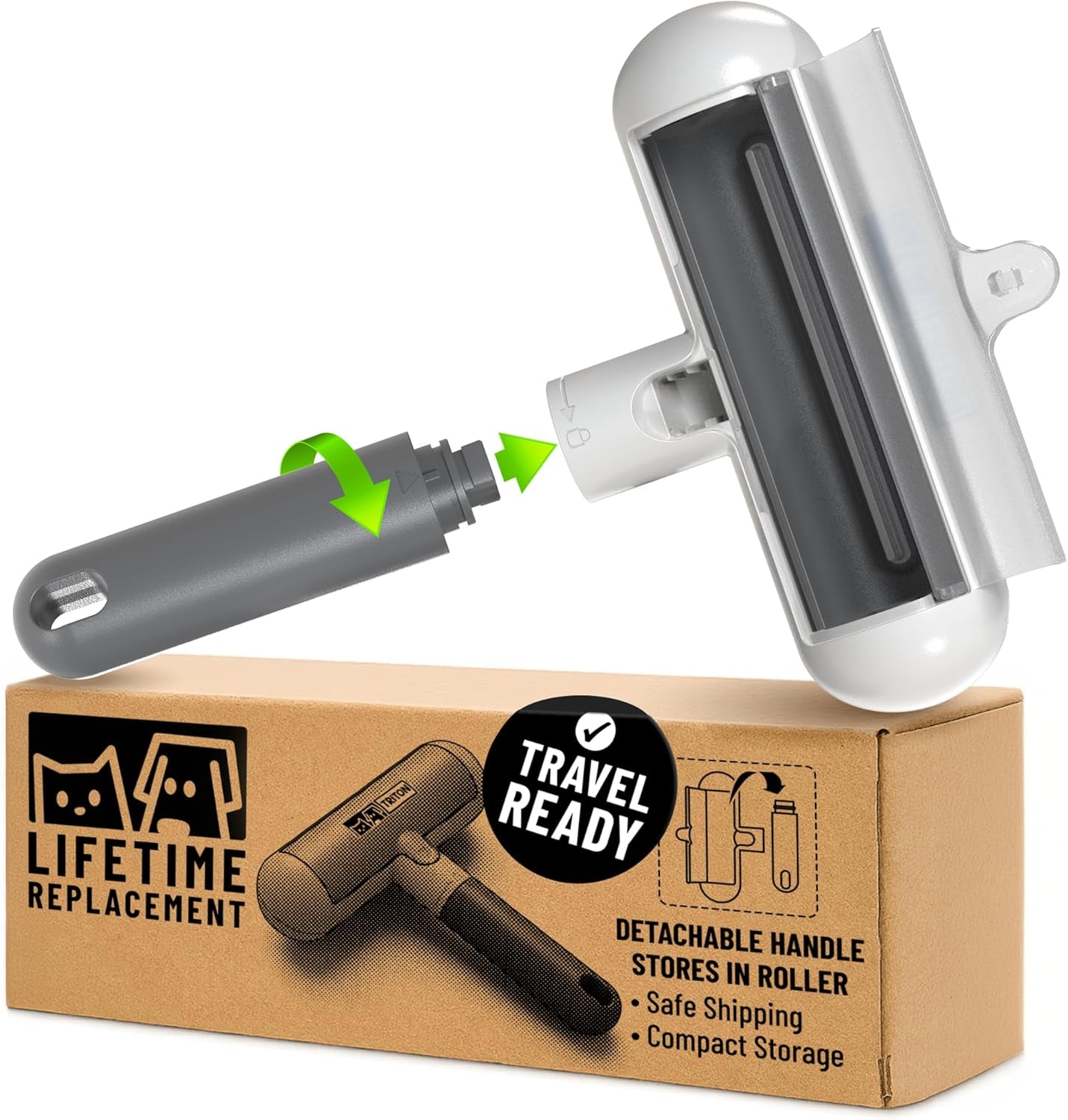 Pet Hair Removal Tool with Detachable Handle