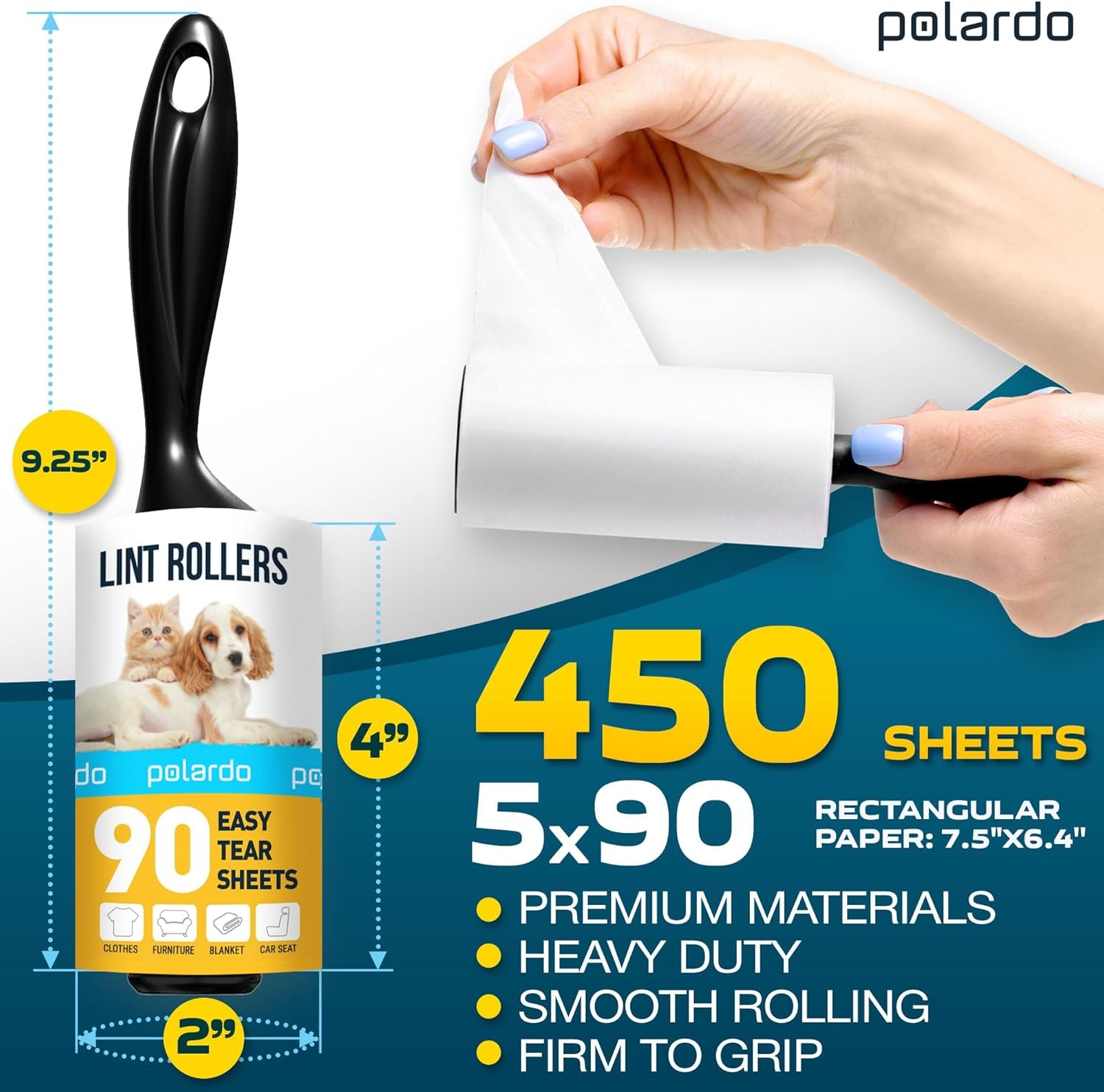 Large Lint Rollers for Pet Hair Removal