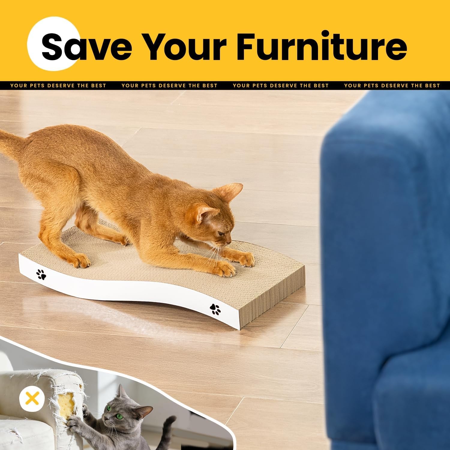 Durable Double-Sided Corrugated Cat Scratcher Pad