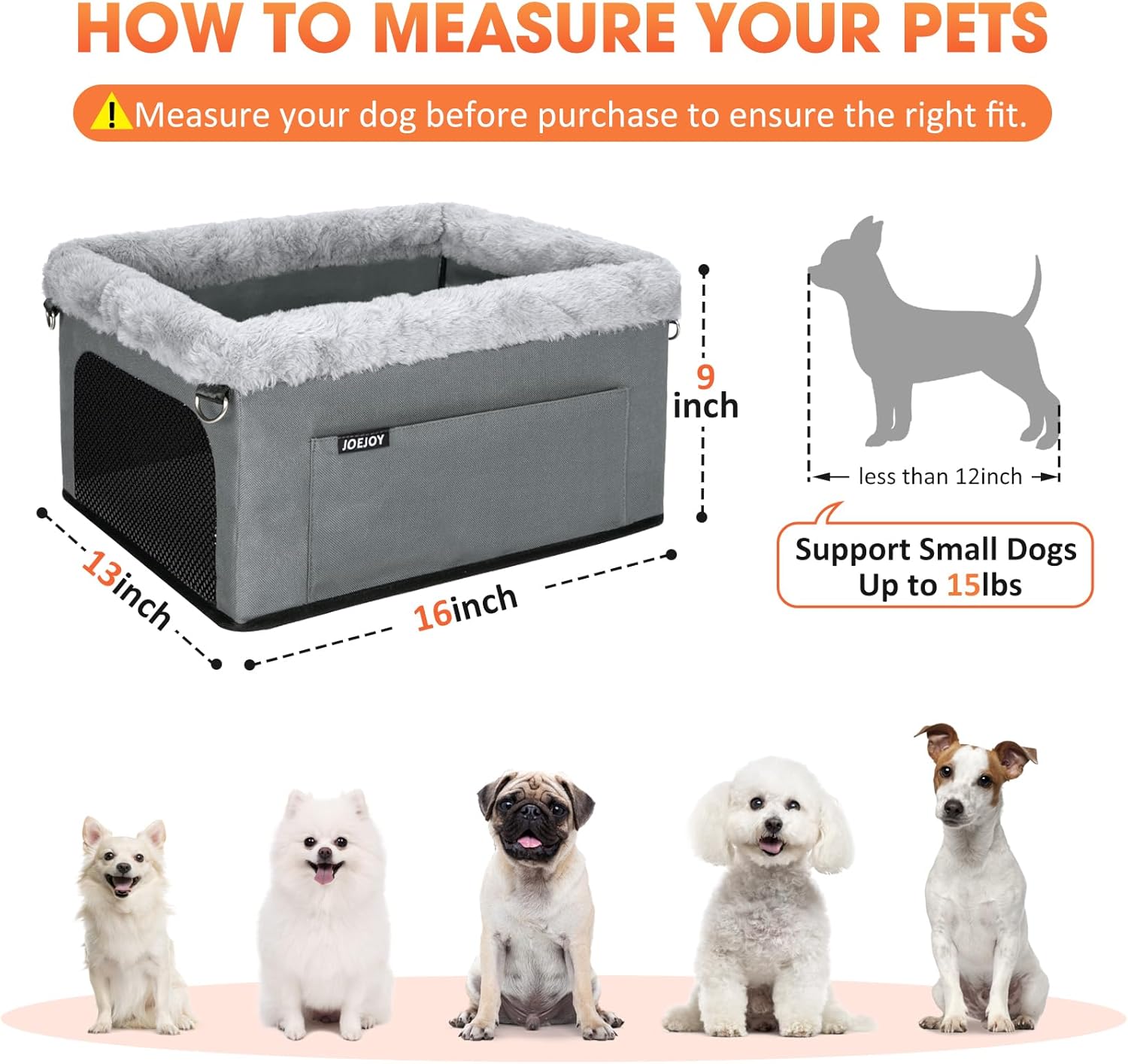 Deluxe Dog Booster Seat for Small Pets up to 20 Lbs