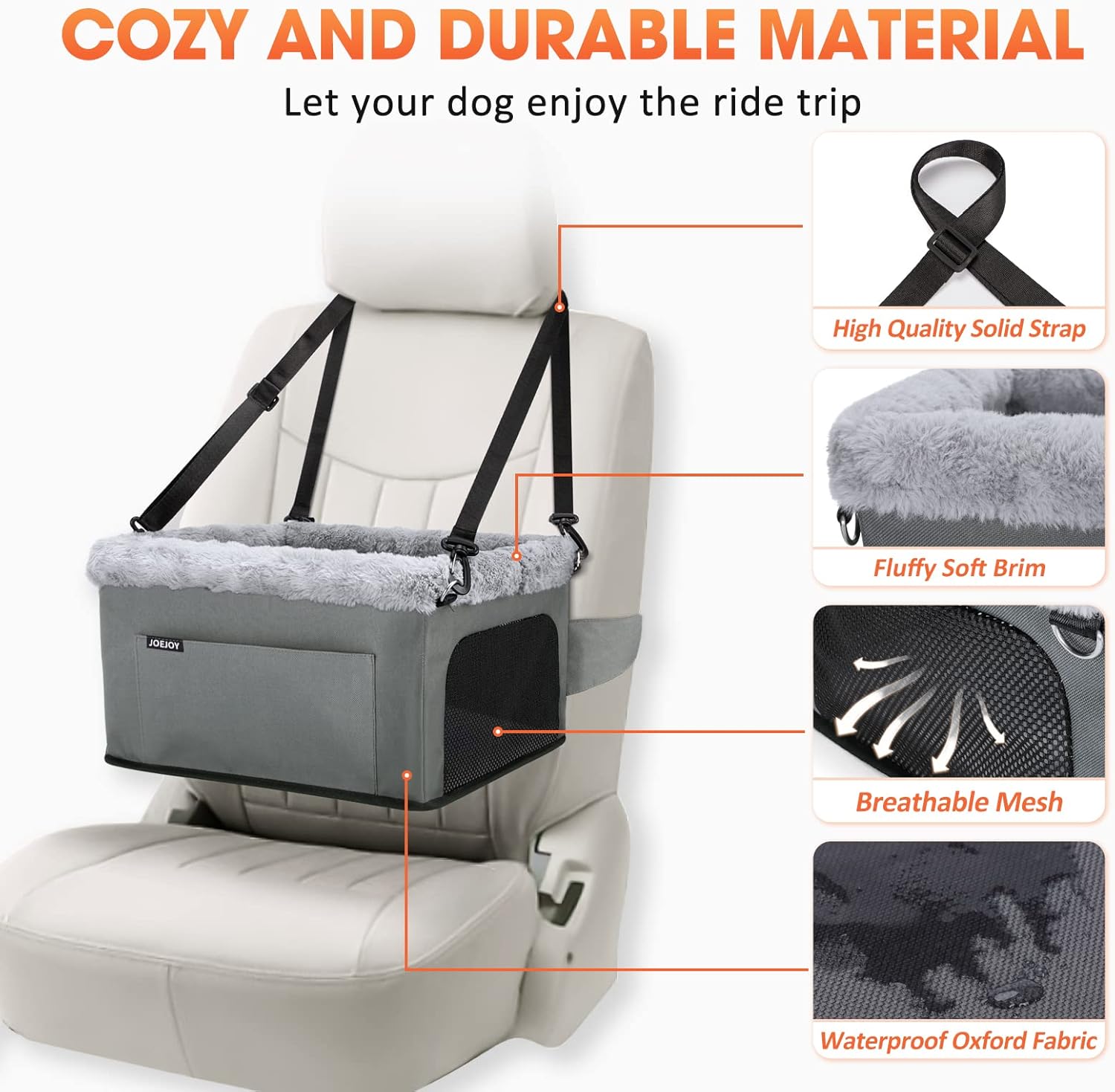 Deluxe Dog Booster Seat for Small Pets up to 20 Lbs