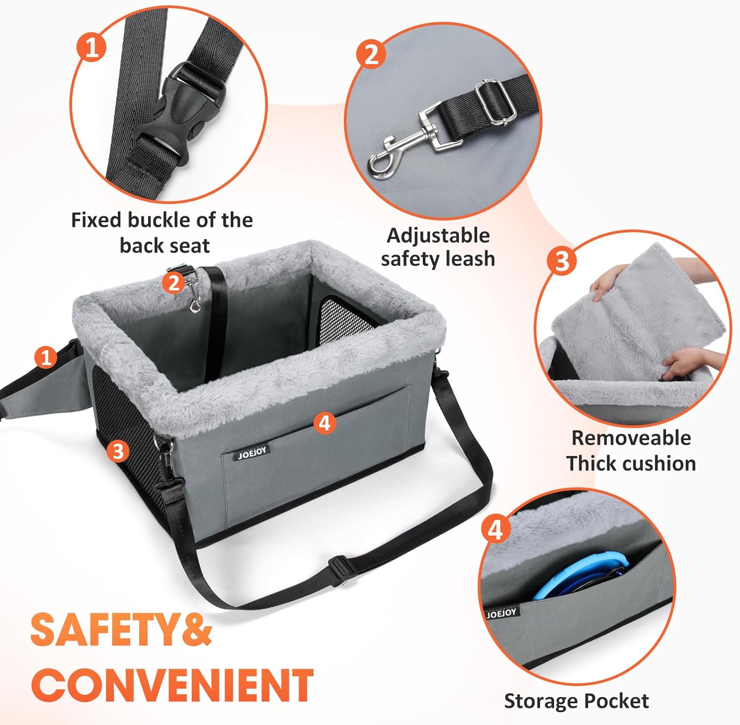 Deluxe Dog Booster Seat for Small Pets up to 20 Lbs