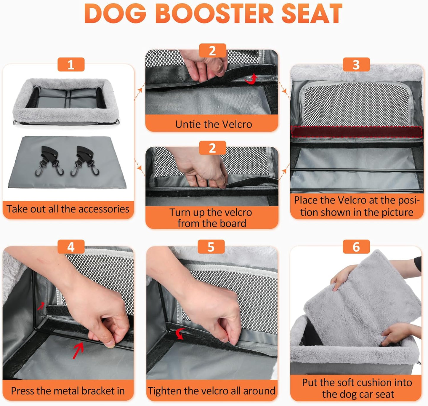 Deluxe Dog Booster Seat for Small Pets up to 20 Lbs