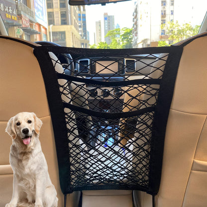 3-Layer Car Mesh Organizer, Barrier of Backseat Pet Kids