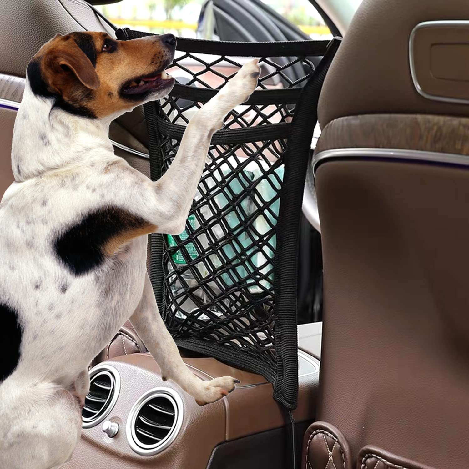 3-Layer Car Mesh Organizer, Barrier of Backseat Pet Kids